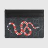 Gucci GG Unisex Kingsnake Print GG Supreme Card Case-Black