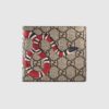 Gucci GG Unisex Kingsnake Print GG Supreme Coin Wallet-Beige