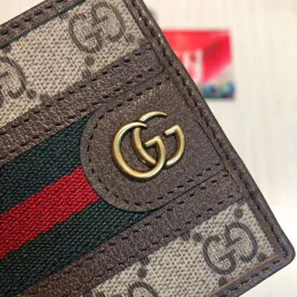 Gucci GG Unisex Ophidia GG Wallet BeigeEbony GG Supreme Canvas (7)
