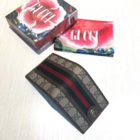 Gucci GG Unisex Ophidia GG Wallet BeigeEbony GG Supreme Canvas