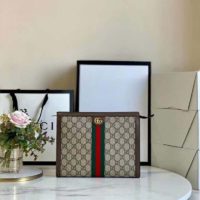 Gucci GG Unisex Ophidia Pouch BeigeEbony GG Supreme Canvas