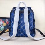 Gucci GG Unisex Small GG Velvet Backpack Blue Beige GG Velvet - Imagen 8