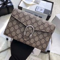 Gucci GG Women Dionysus Super Mini Leather Bag GG Supreme Canvas