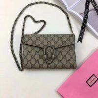 Gucci GG Women Dionysus Super Mini Leather Bag GG Supreme Canvas