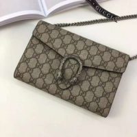 Gucci GG Women Dionysus Super Mini Leather Bag GG Supreme Canvas