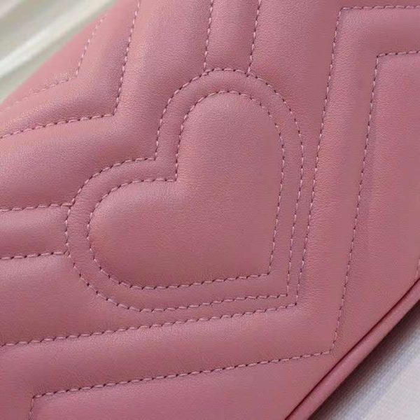 Gucci GG Women GG Marmont Super Mini Bag Matelassé Chevron-Pink (8)