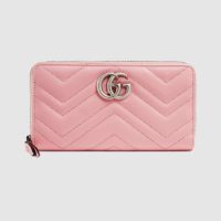 Gucci GG Women GG Marmont Zip Around Wallet Matelassé Leather-Aqua
