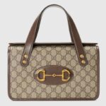 Bolso Gucci GG para mujer Gucci Horsebit 1955 con asa superior pequeña - Beige