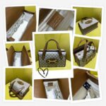 Gucci GG Women Gucci Horsebit 1955 Small Top Handle Bag-Beige - Imagen 6