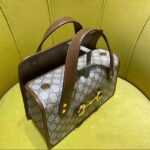 Gucci GG Women Gucci Horsebit 1955 Small Top Handle Bag-Beige - Imagen 5