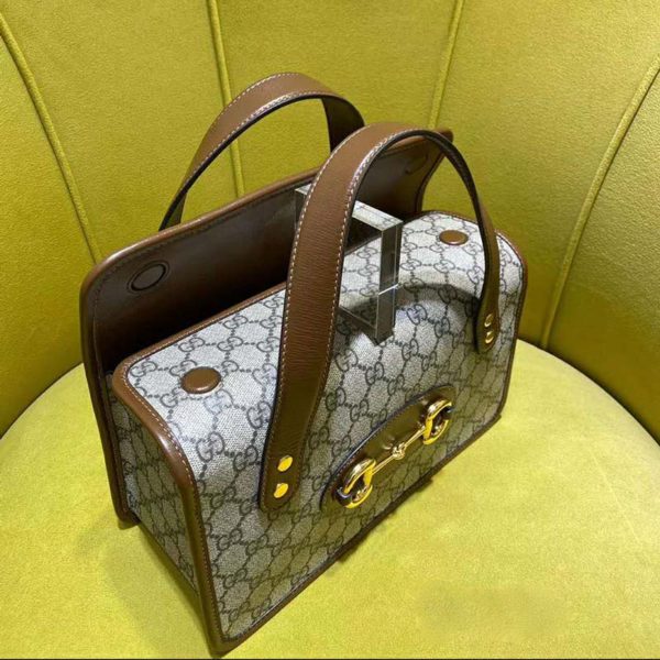 Gucci GG Women Gucci Horsebit 1955 Small Top Handle Bag-Beige (5)