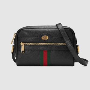 Gucci GG Women Ophidia Mini Bag Metal-Free Tanned Leather-Black