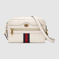 Gucci GG Women Ophidia Mini Bag Metal-Free Tanned Leather-White