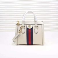 Gucci GG Women Ophidia Small GG Tote Bag White Leather