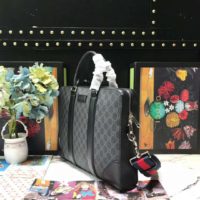 Gucci Unisex GG Black Briefcase BlackGrey GG Supreme Canvas