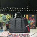 Gucci Unisex GG Black Briefcase Black/Grey GG Supreme Canvas - Imagen 4