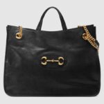 Gucci Unisex GG Gucci Horsebit 1955 Large Tote Bag-Black