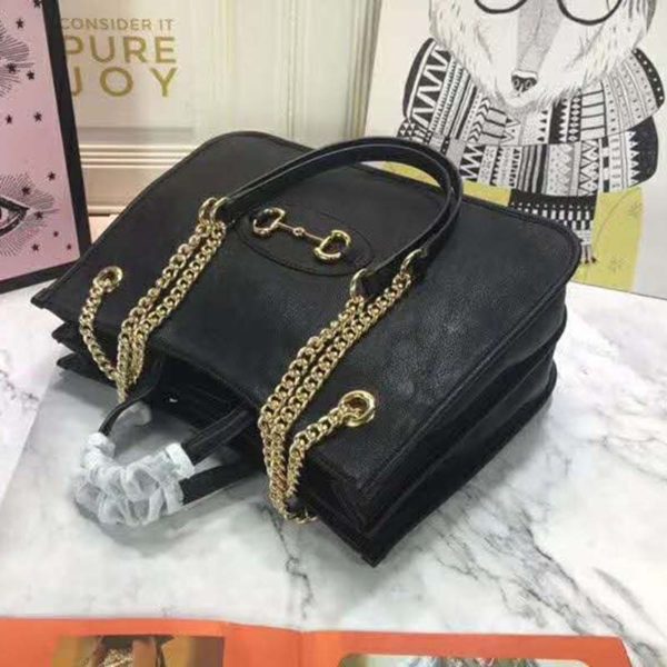 Gucci Unisex GG Gucci Horsebit 1955 Large Tote Bag-Black (8)
