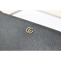 Gucci Unisex GG Marmont Leather Pouch Black Metal-Free Tanned