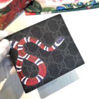 Gucci Unisex Kingsnake Print GG Supreme Wallet GG Supreme Canvas
