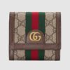 Gucci Unisex Ophidia GG Card Case Wallet GG Supreme Canvas