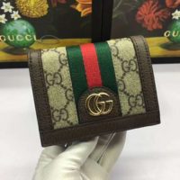 Gucci Unisex Ophidia GG Card Case Wallet GG Supreme Canvas