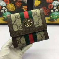 Gucci Unisex Ophidia GG Card Case Wallet GG Supreme Canvas