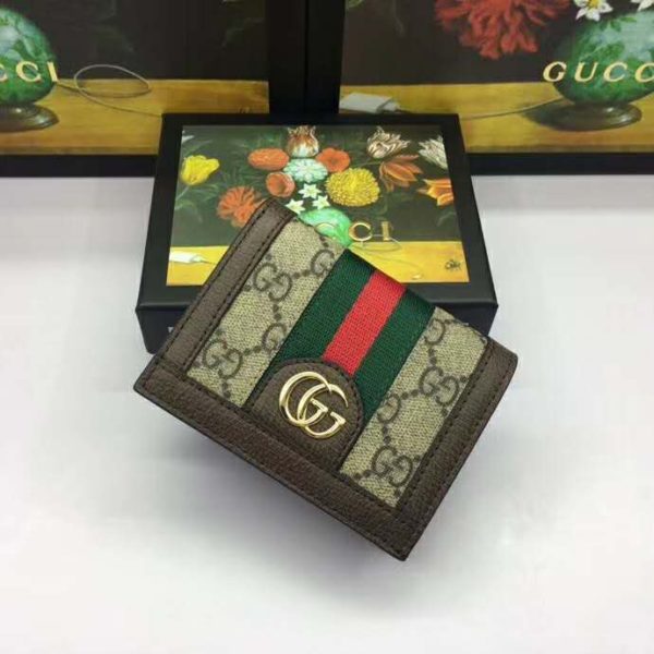 Gucci Unisex Ophidia GG Card Case Wallet GG Supreme Canvas - LULUX