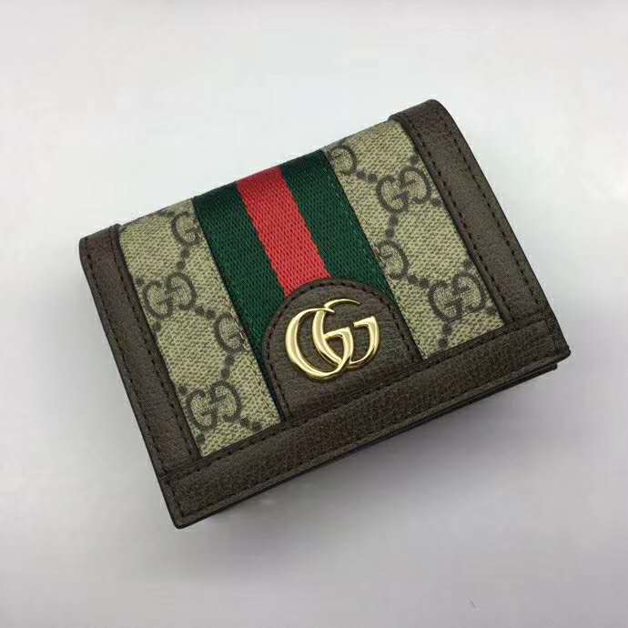 Gucci Unisex Ophidia GG Card Case Wallet GG Supreme Canvas - LULUX