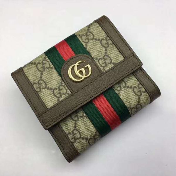 Gucci Unisex Ophidia GG Card Case Wallet GG Supreme Canvas (7)