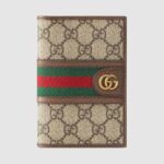 Gucci Unisex Ophidia GG Passport Case GG Supreme Canvas-Beige