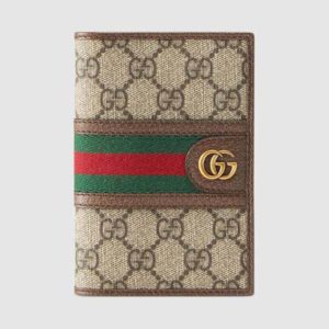 Gucci Unisex Ophidia GG Passport Case GG Supreme Canvas-Beige