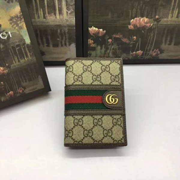 Gucci Unisex Ophidia GG Passport Case GG Supreme Canvas-Beige (3)