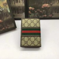 Gucci Unisex Ophidia GG Passport Case GG Supreme Canvas-Beige