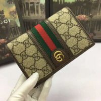 Gucci Unisex Ophidia GG Passport Case GG Supreme Canvas-Beige