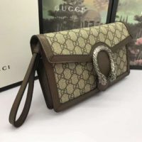 Gucci Women Dionysus GG Supreme Clutch BeigeEbony GG Supreme Canvas