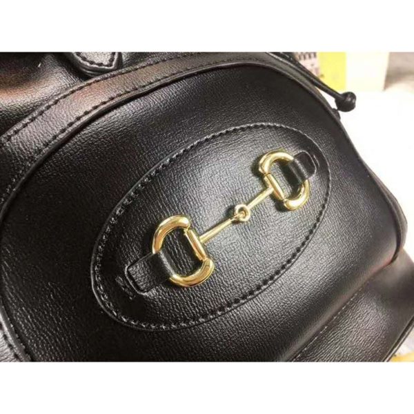 Gucci Women GG Gucci Horsebit 1955 Backpack in Black Leather (8)