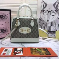 Gucci Women GG Gucci Horsebit 1955 Small Top Handle Bag-White