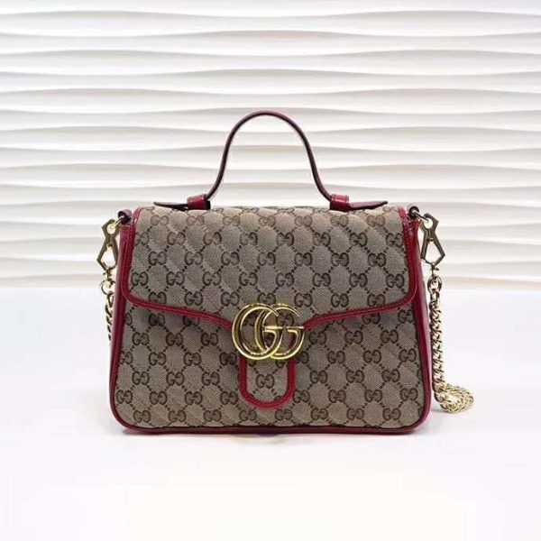 Gucci Women GG Marmont Mini Top Handle Bag Matelassé Original Canvas (3)