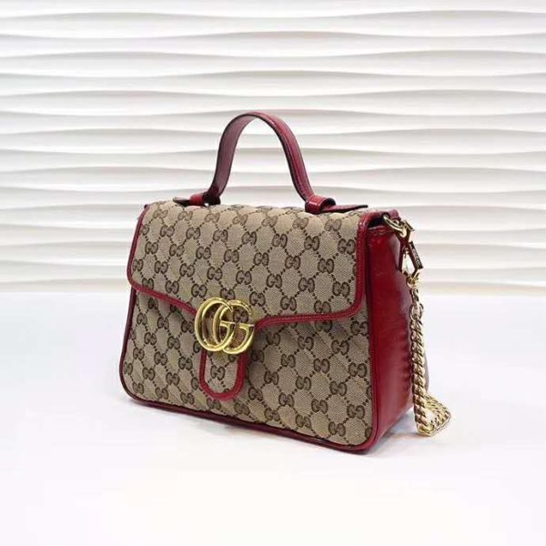 Gucci Women GG Marmont Mini Top Handle Bag Matelassé Original Canvas (4)