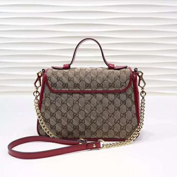 Gucci Women GG Marmont Mini Top Handle Bag Matelassé Original Canvas (5)