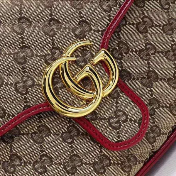Gucci Women GG Marmont Mini Top Handle Bag Matelassé Original Canvas (6)