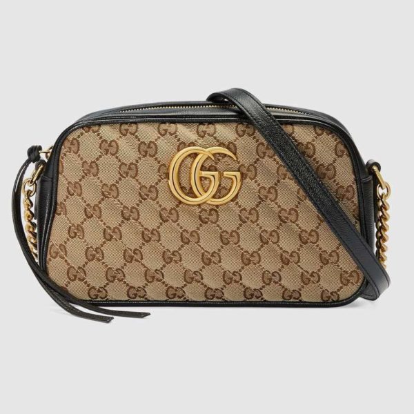 Gucci Women GG Marmont Small Shoulder Bag Matelassé Original Canvas-Black