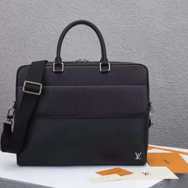 Louis Vuitton LV Men Alex Briefcase Embossed Taiga Cowhide Leather (1)