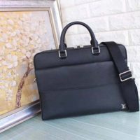 Louis Vuitton LV Men Alex Briefcase Embossed Taiga Cowhide Leather