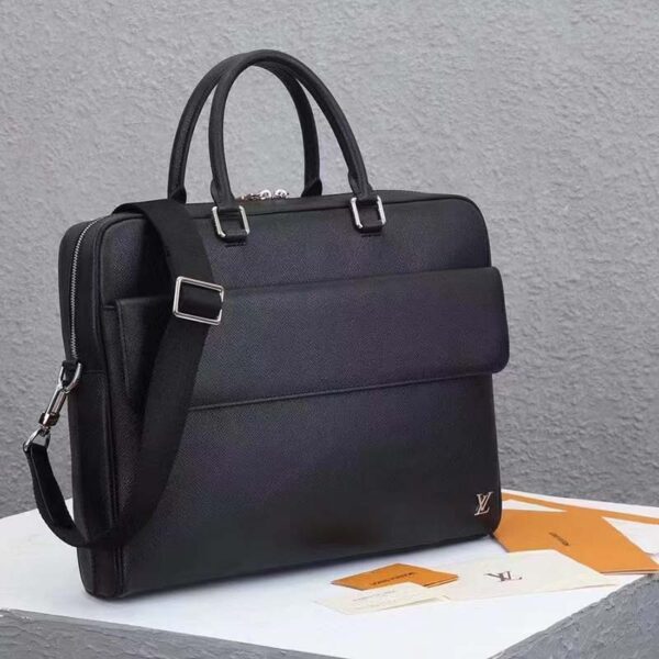 Louis Vuitton LV Men Alex Briefcase Embossed Taiga Cowhide Leather (4)