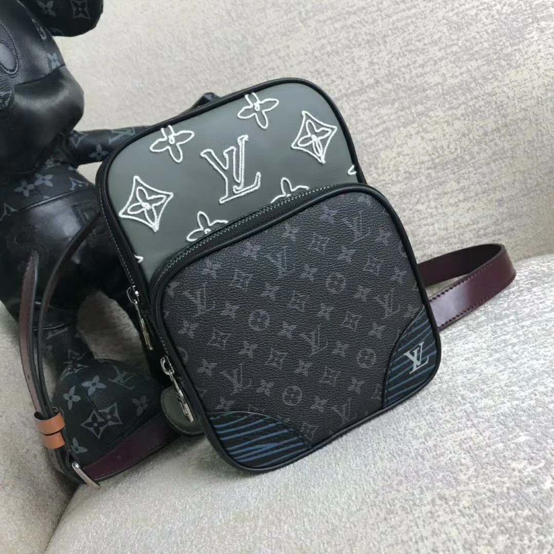 Louis Vuitton LV Men e Sling Bag Monogram Eclipse Canvas - LULUX