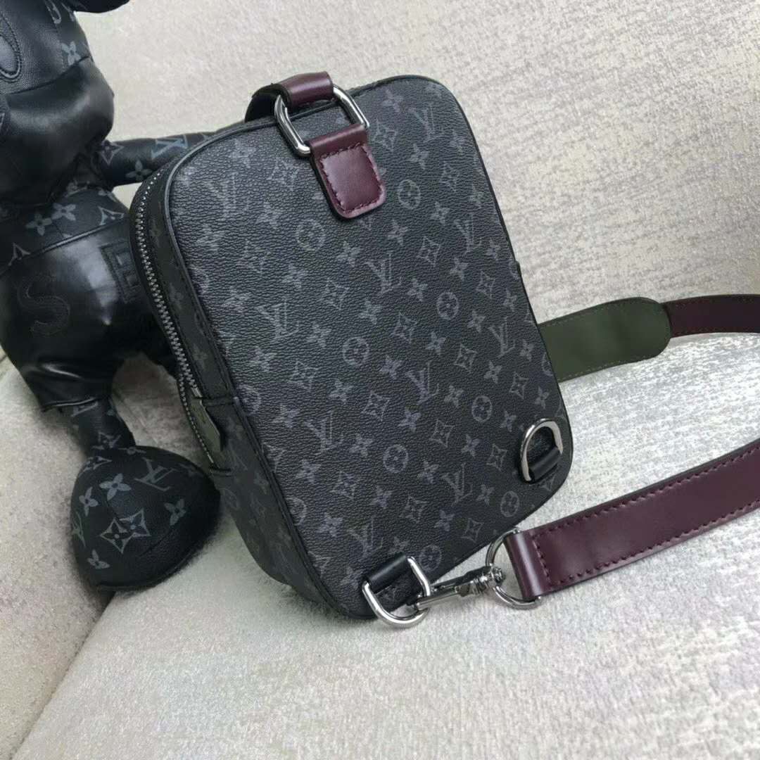 Louis Vuitton LV Men e Sling Bag Monogram Eclipse Canvas - LULUX