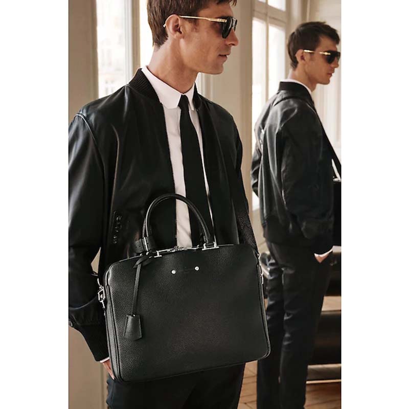 LOUIS VUITTON Taurillon Black Armand Briefcase Attache Bag –  Debsluxurycloset