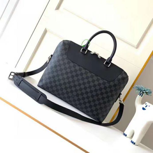 Louis Vuitton LV Men Porte-Documents Jour Damier Graphite Canvas (4)